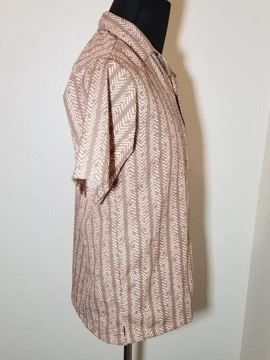 Sovereign Code Boys L(14/16) Brown Tribal Print Short Sleeve Button Up NWT - Picture 2 of 8